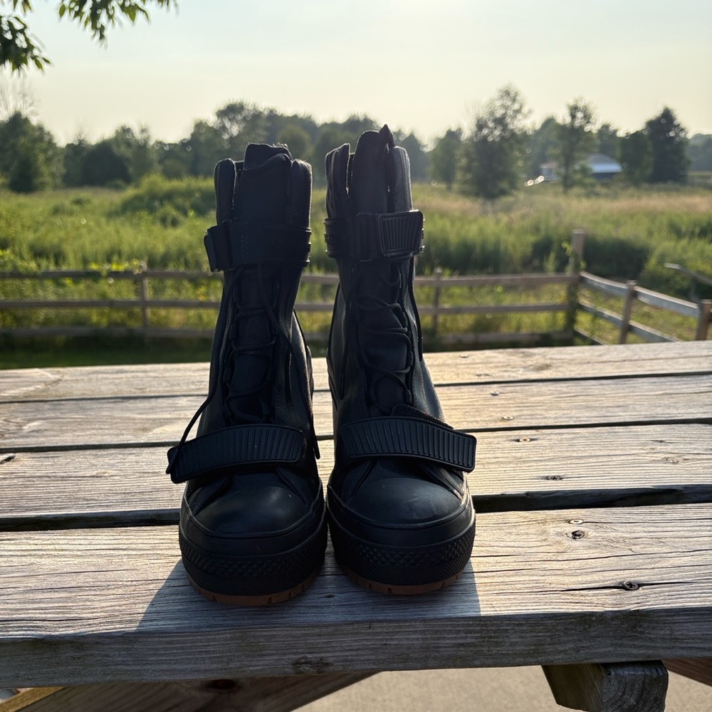 Converse Black High-Top Moto Combat Boots